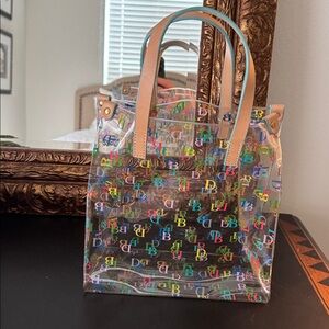 Clear Multicolor Logo Small  Tote Bag